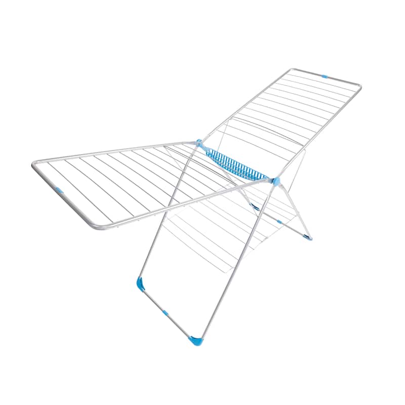 Folding and Collapsible Indoor and Outdoors Clothes Steel Drying Rack sa3301 - 73.25 x 21.75 x 38 - 73.25 x 21.75 x 38 - Silver