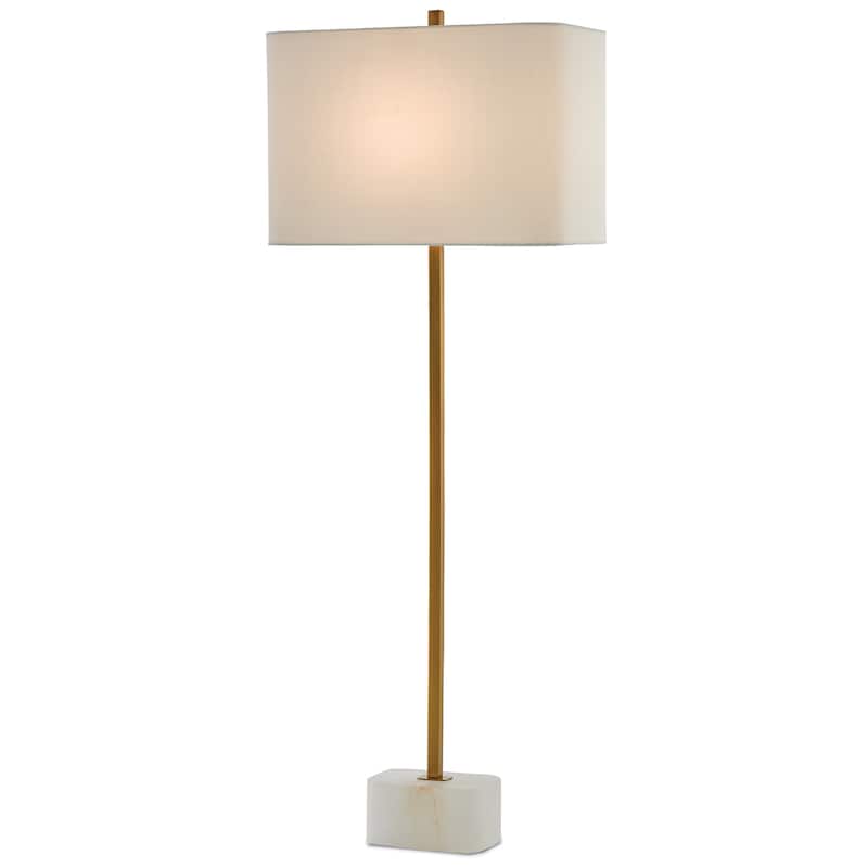 Currey & Company Felix Brass Table Lamp - 39.75"h x 15"w x 8"d - 39.75"h x 15"w x 8"d - Natural/Antique Brass