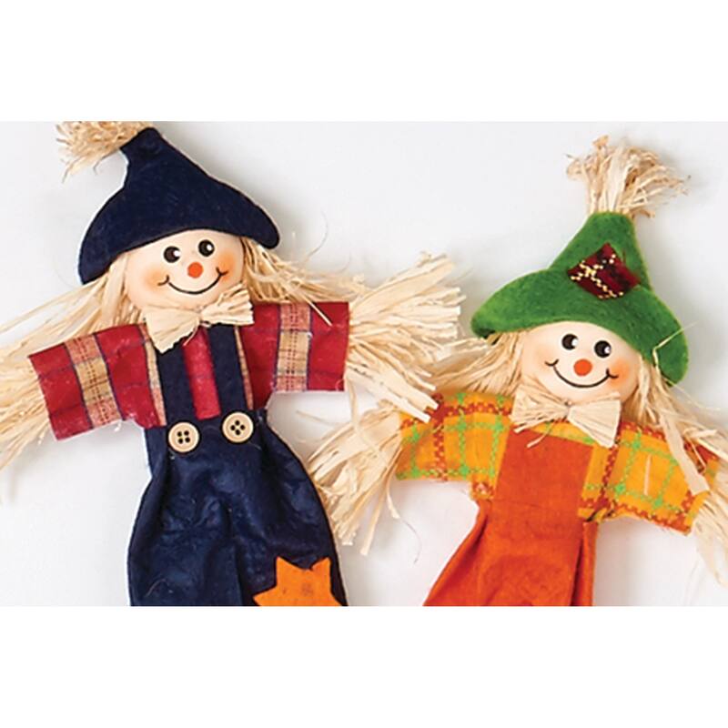 9" Scarecrow on 7" Pick, Set of 6