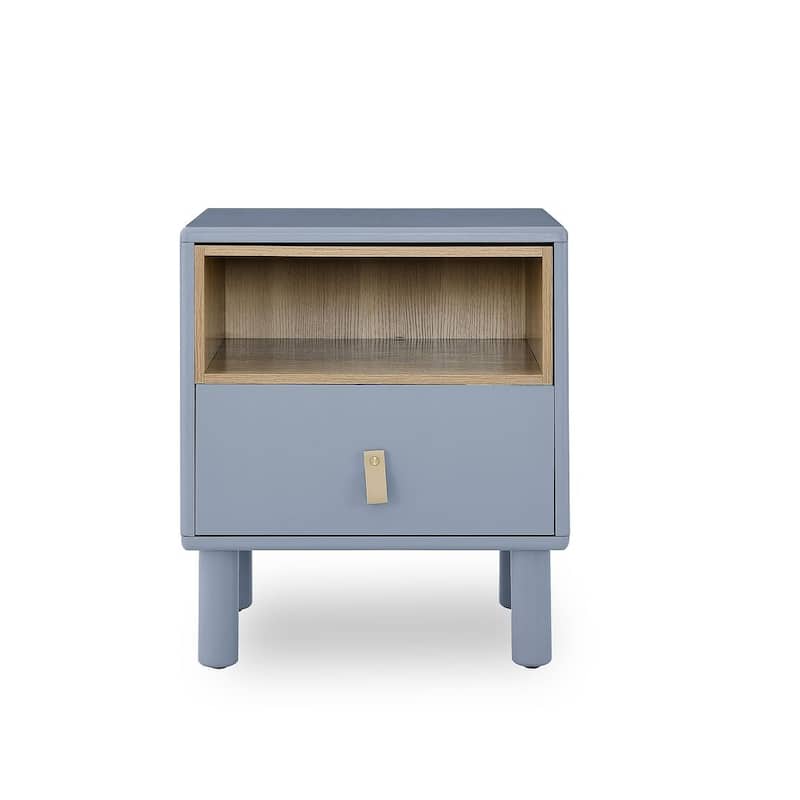 Modern Compact Wooden Single Drawer Nightstand