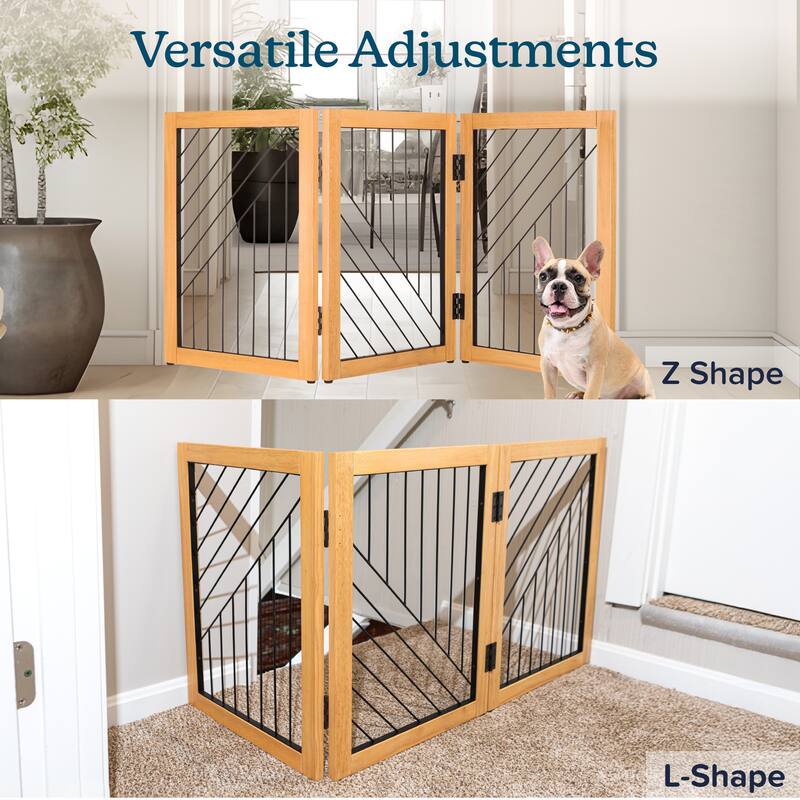 PETMAKER 3-Panel Foldable Pet Gate, Natural - N/A