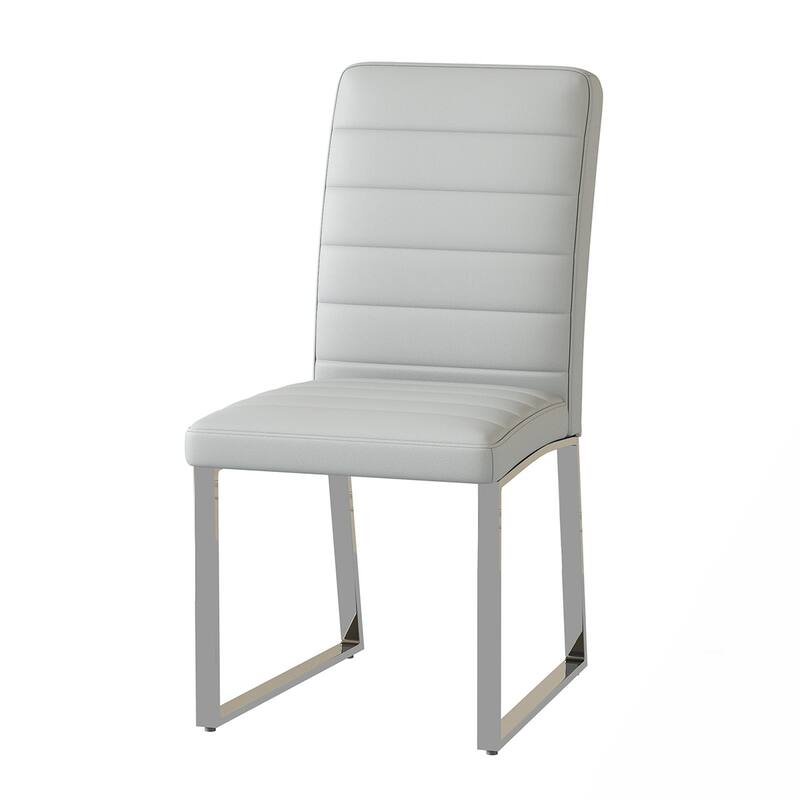 2PCS PU Dining Chairs With Iron Legs