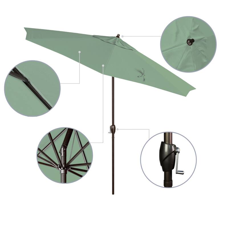 North Bend 9-foot Crank Open Auto-tilt Bronze Finish Patio Umbrella by Havenside Home (Base not included)