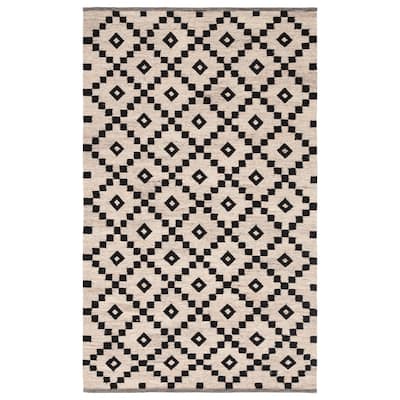 Folke Handmade Geometric Black/ White Area Rug