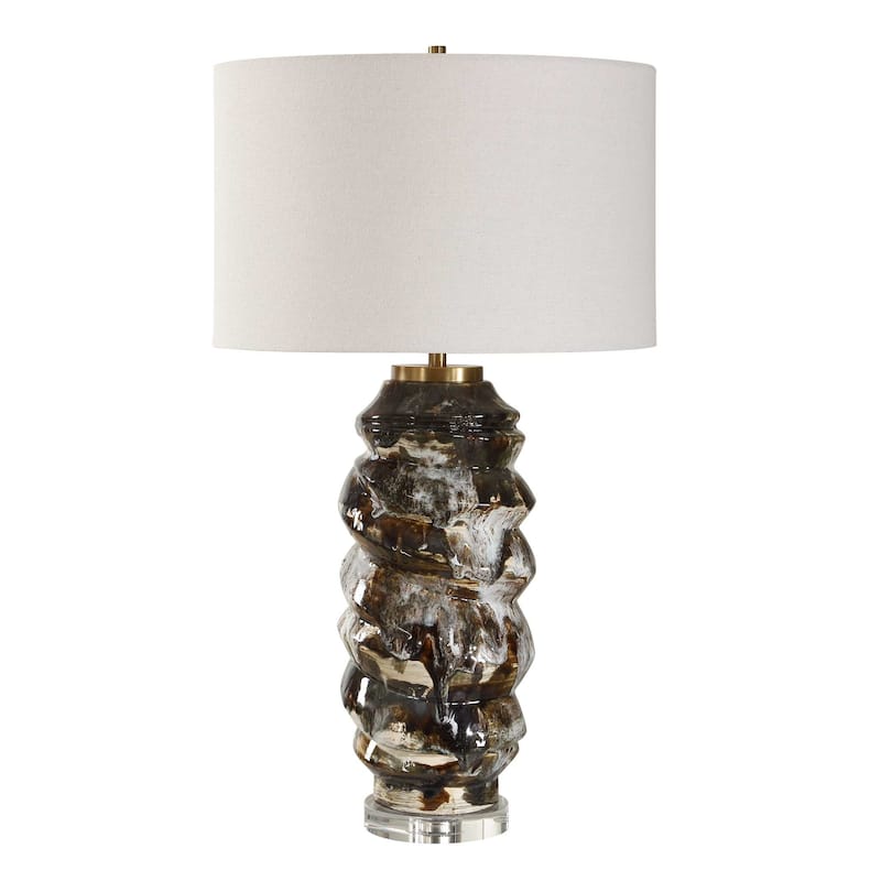 Uttermost Cuoco Mottled Brown Table Lamp - 18.00" W x 31.75" H x 18.00" D