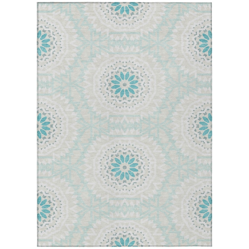 Machine Washable Indoor/ Outdoor Chantille Boho Global Rug