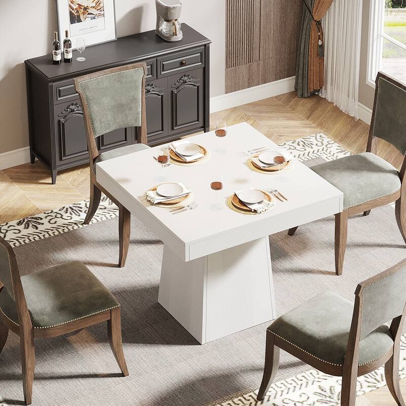 31.5-Inch Square Dining Table for 4, Farmhouse Kitchen Table for Dining Room - 31.5"D x 31.5"W x 29.53"H