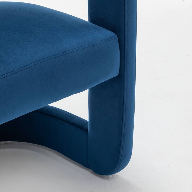 SEYNAR Modern Velvet E-Shaped Open Back Dining chair Set of 4