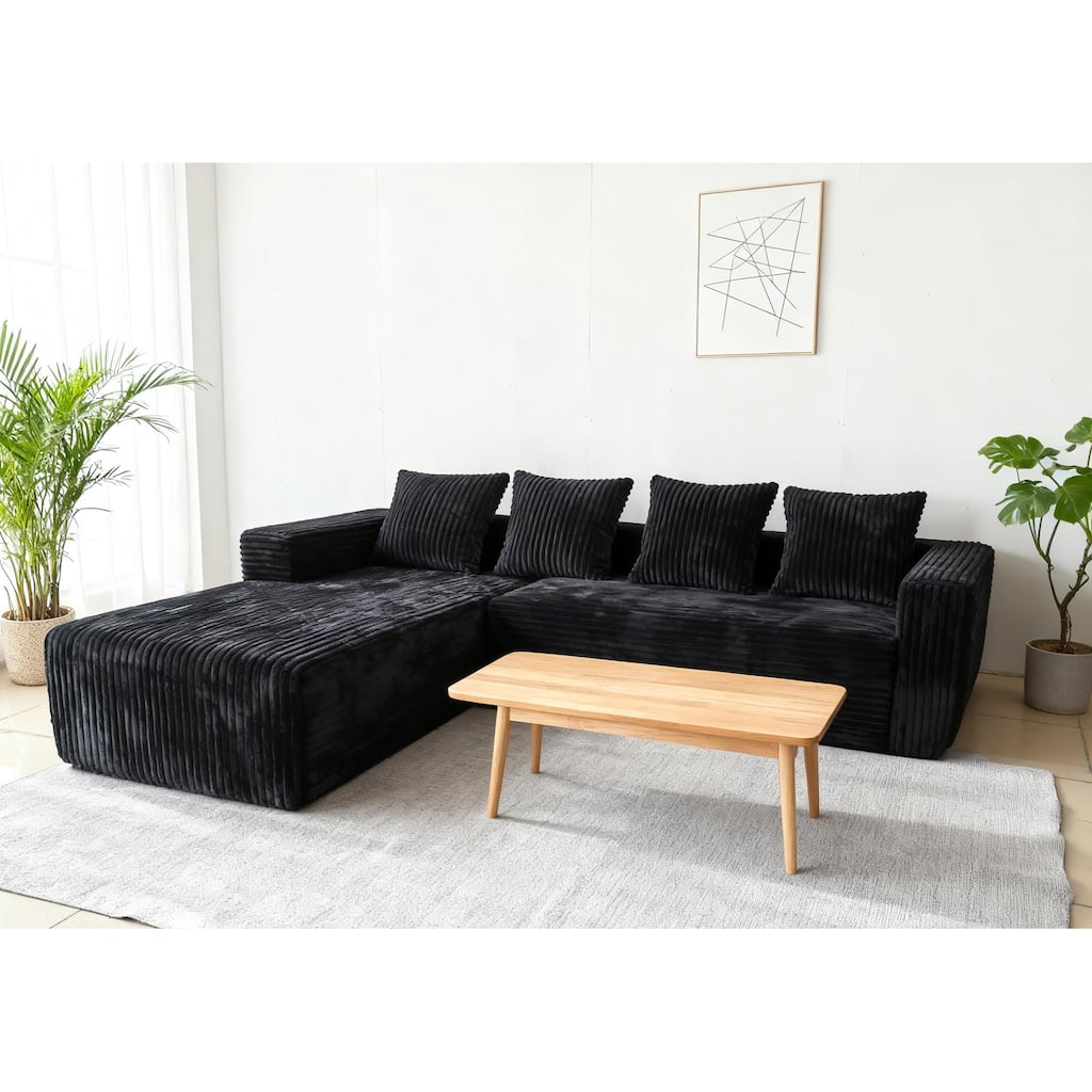 Cloud Sectional Sofa with Right-Facing L-Shape Chaise, Modern Modular Couch with Deep Seat, No Assembly Required