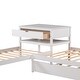 preview thumbnail 26 of 25, Full Size L-shaped Platform Beds with Drawers Linked with Built-in Rectangle Table and Twin Size Trundle.