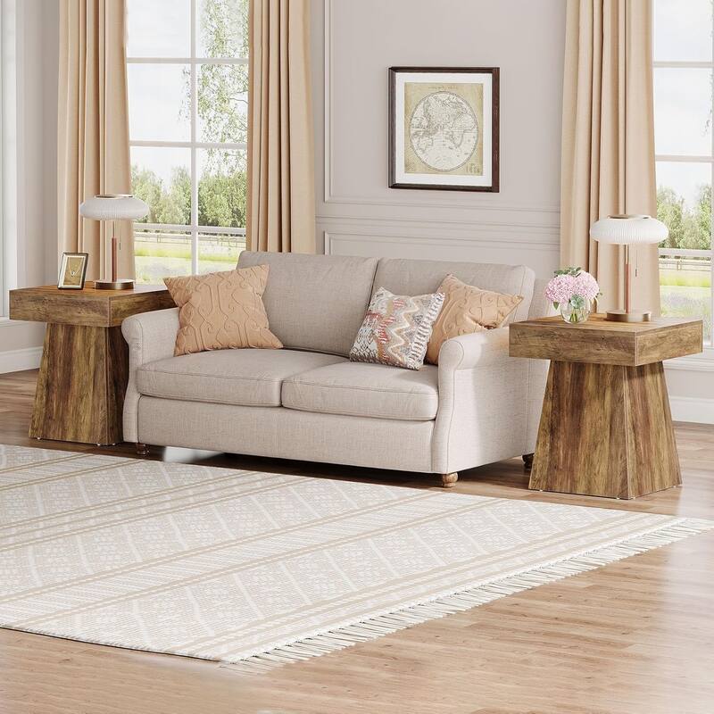 Rustic Small End Table, Square Side Table, Nightstand Beside Bed
