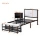 preview thumbnail 4 of 37, Metal Platform Bed Frame with Storage Cabinet and Cushioned Footrest