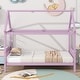 preview thumbnail 20 of 44, Twin Size Solid Wood House Frame Platform Bed, with Headboard and Footboard, with Underbed Storage Space, Minimalist Kids Bed