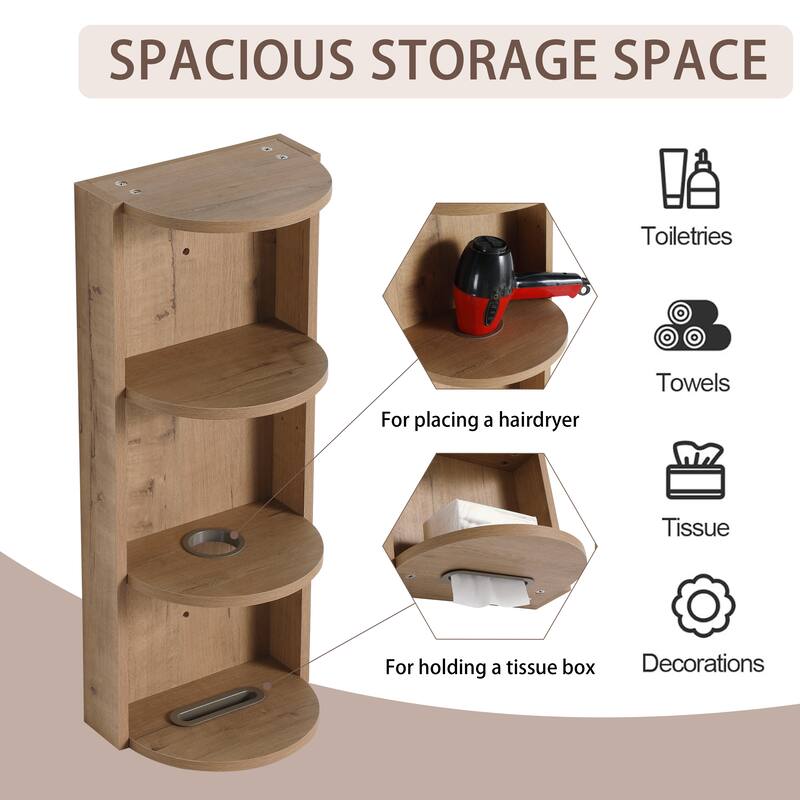 48" Wall-Mounted Bathroom Vanity With Double Sink and Storage Rack, Soft Close Doors,Combination Cabinet