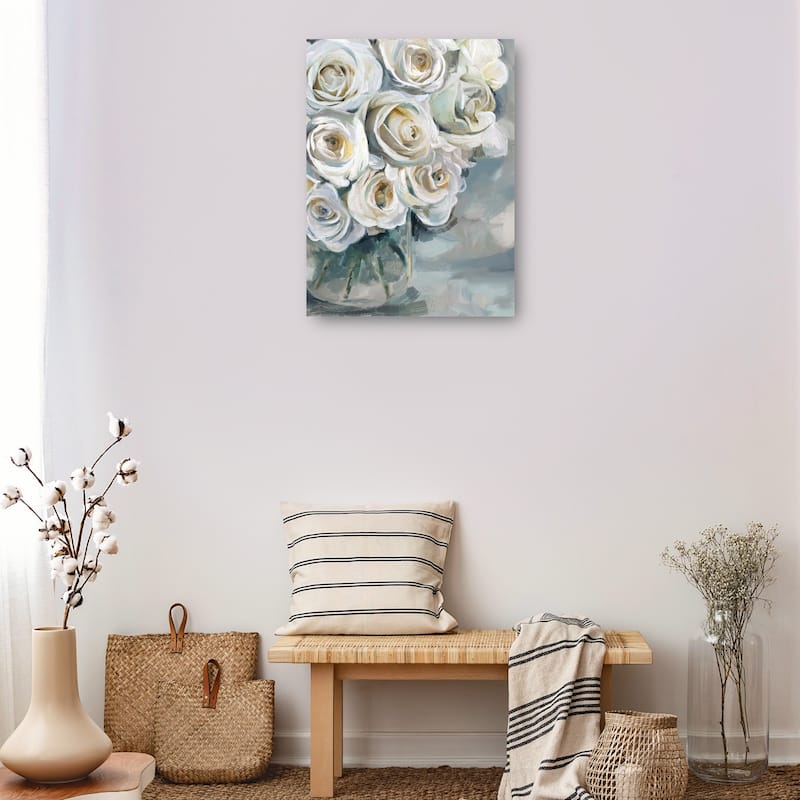 Mason Jar Bouquet I By Studio Arts Canvas Art Print