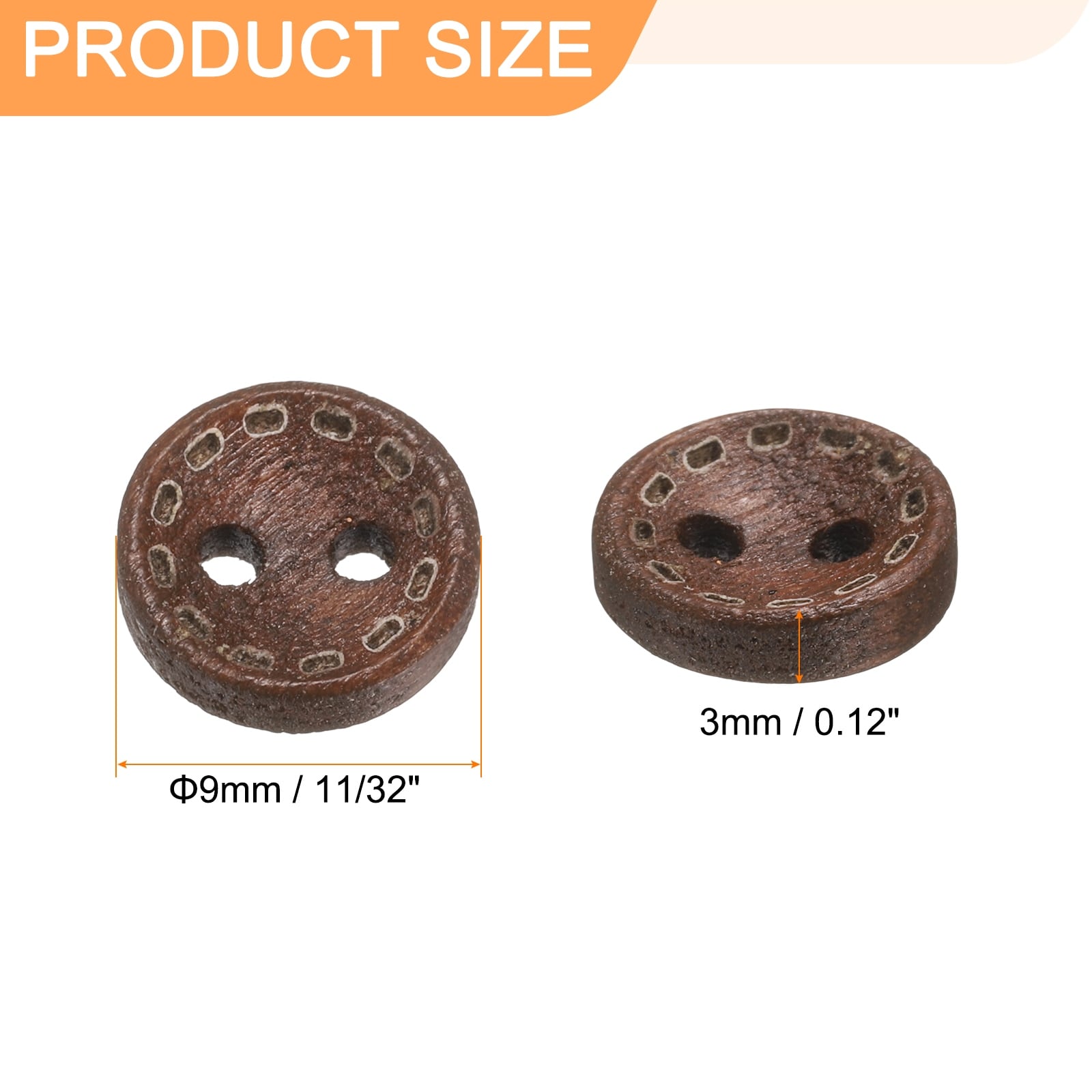 Wooden Sewing Button 2 Holes Wood Round Craft Replacement Buttons for Sewing Clothing Pillow DIY Crafts Decoration