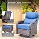 preview thumbnail 149 of 189, Pocassy Outdoor Wicker Sofa with Swivel Chair Fire Pit Table Furniture Set.