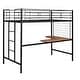 preview thumbnail 5 of 11, Black Twin Size Metal Loft Bed with Desk, Ladder and Metal Grid for Kids, Teens, Girls, Boys