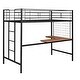 preview thumbnail 9 of 22, Twin Size Loft Bed with Built-in MDF Desk and Metal Grid, Metal Slat Bed Frame with Full-Length Guardrails and 4-Step Ladder