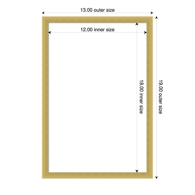 Amanti Art Svelte Clay Grey Framed Dry Erase Magnetic Board - 13 x 19 in - Svelte Polished Gold