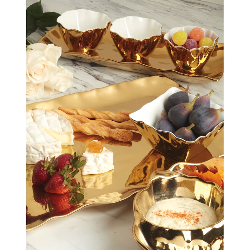 Certified International Gold Coast Chip & Dip Server 12" x 2.5" - 12" x 2.5"