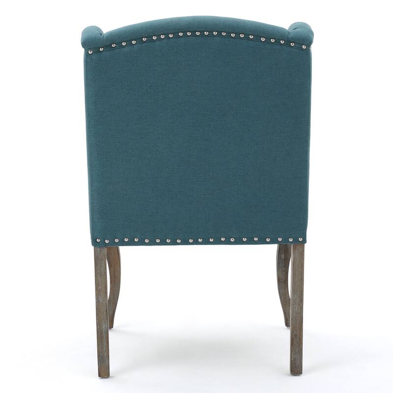 Roomfitters Tufted Wingback Accent Chair with Nailhead Trim, Upholstered Single Lounge Chair for Living Room or Bedroom, Teal