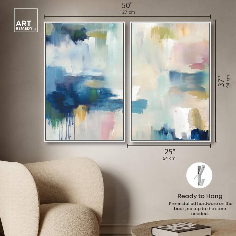 Pale Periwinkle I Canvas Set of 2 by Art Remedy
