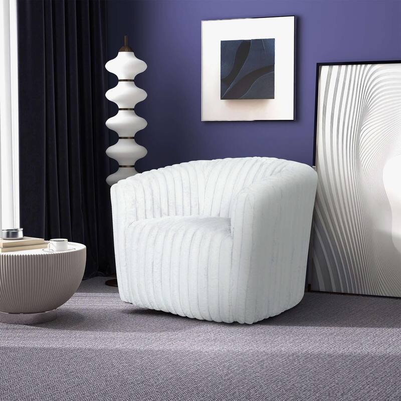 Mira Velvet Swivel Chair, Bedding Bean Bag Sofa Chair High Pressure Foam Bean Bag Chair - White