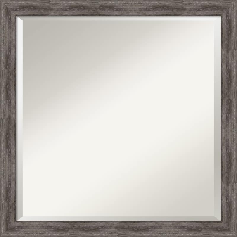 Beveled Wood Bathroom Wall Mirror - Pinstripe Lead Grey Frame - Pinstripe Lead Grey