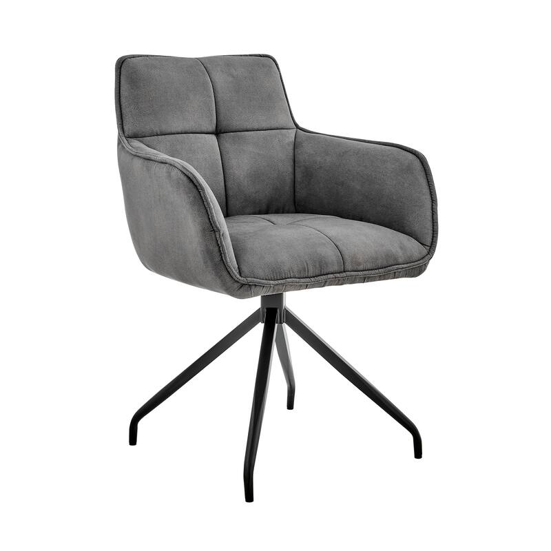 Noah Upholstered Dining Arm Chair with Metal Star Base