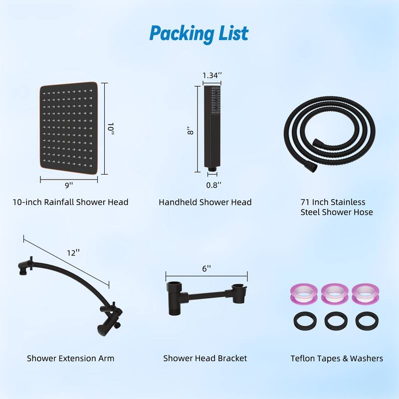 Dual Showerhead Combo, Metal Rain Shower Head, 4-Spray Handheld Spray