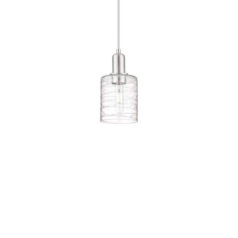 Innovations Lighting 716-1P-10-5 Cobbleskill Pendant Cobbleskill 5" - Brushed Satin Nickel / Deco Swirl