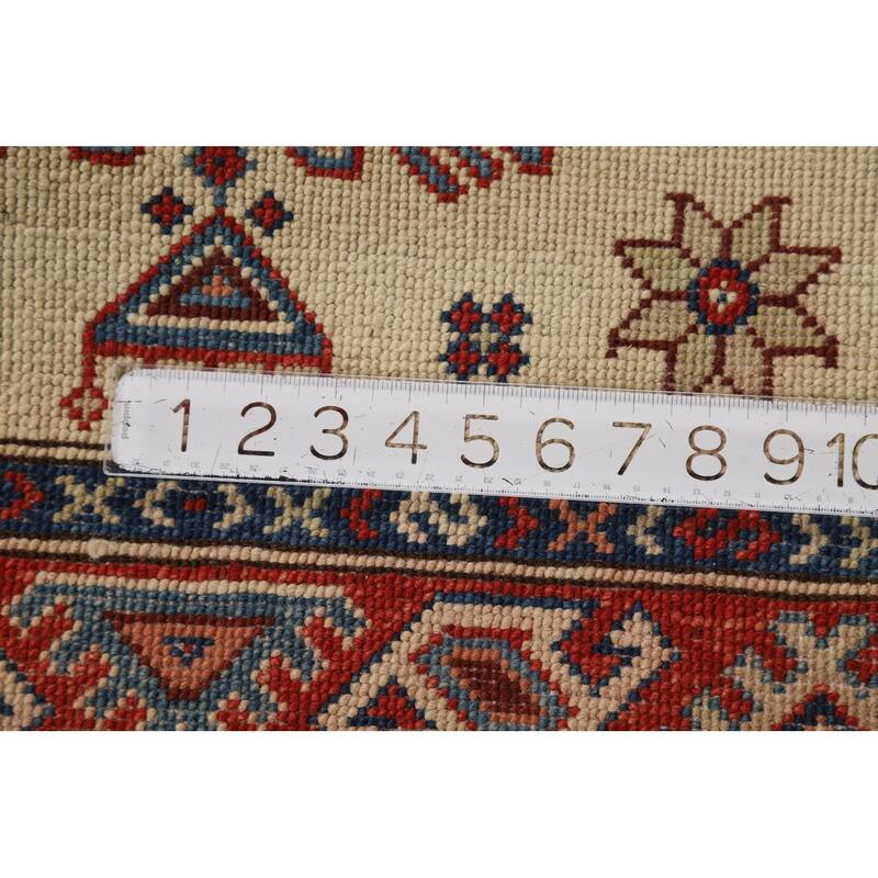 Ivory Kazak Oriental Runner Rug Hand-Knotted Wool Carpet - 2'9"x 7'10"