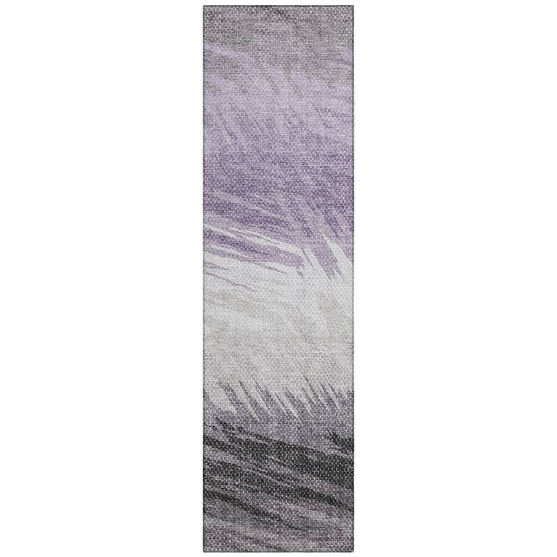Machine Washable Indoor/ OutdoorAbstract Brushstrokes Chantille Rug