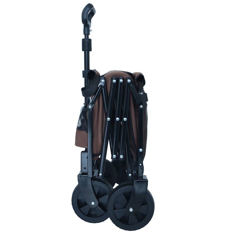 Expandable Dual-Layer Utility Wagon With 100% Extra Space - Grocery Cart For Camping,Supports 225lbs