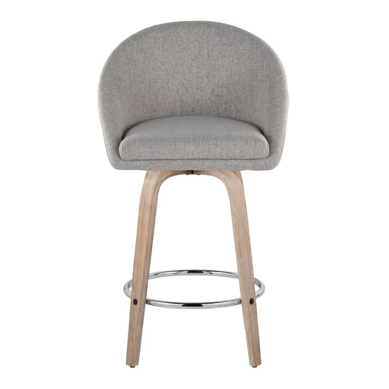 Carson Carrington Livesey High Back 26" Fixed-Height Counter Stool with Bent Wood Legs & Round Footrest (Set of 2)