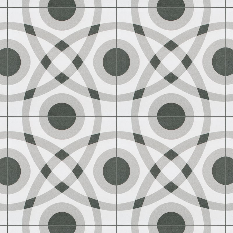 Merola Tile Twenties Circle 7-3/4" x 7-3/4" Ceramic Floor and Wall Tile