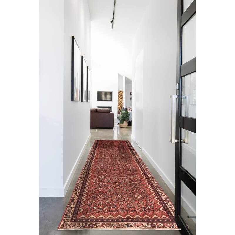 ECARPETGALLERY Hand-knotted Andelz Red Wool Rug - 3'2 x 10'1