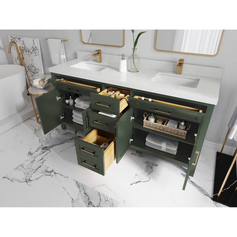 Willow Collections 72 in. W x 22 in. D Cambridge Double Sink Bathroom Vanity with Countertop