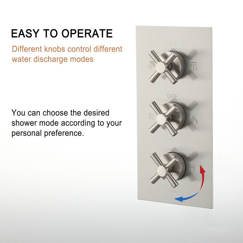 8-In Ceiling Mounted Shower System with Sliding Bar and 4 Body Sprays