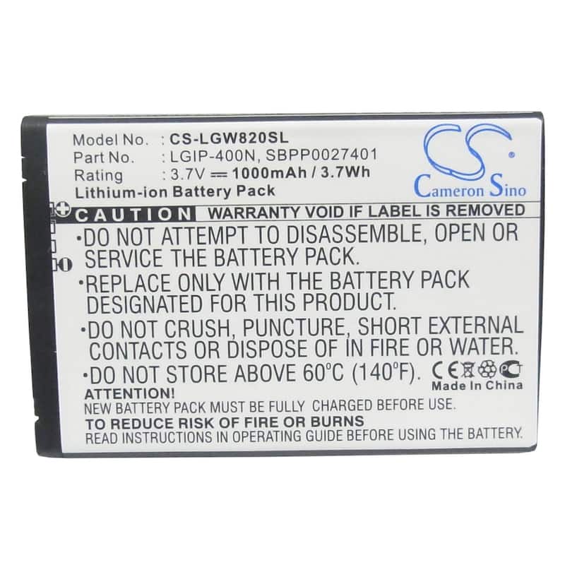 Battery for LG GW820 GT540 GW620 GW880 GX200 GX500 Monaco LGIP-400N SBPP0027401 - Black