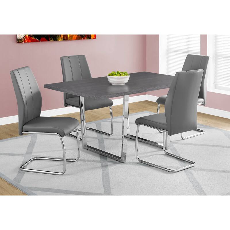 Dining Table, Rectangular, Kitchen, Dining Room, Chrome Metal