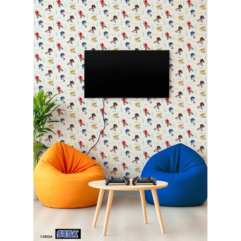 RoomMates Sonic The Hedgehog Let's Roll Peel and Stick Wallpaper