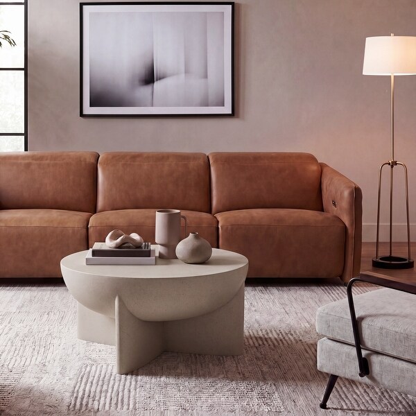 SAFAVIEH Devan 30-Inch Round MgO Coffee Table, Modern - 30