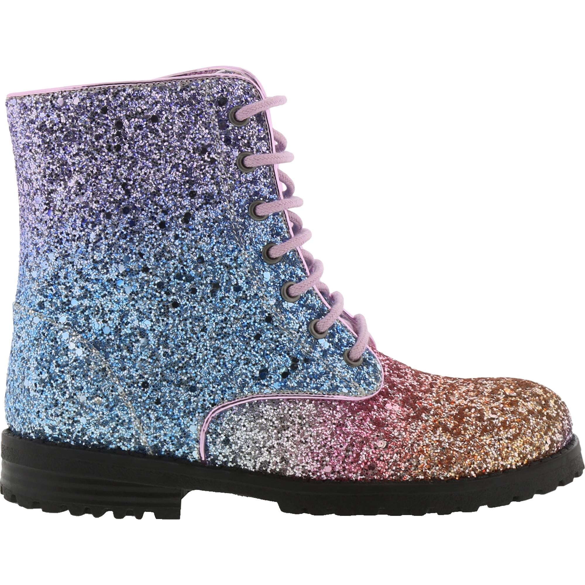 polly sophia glitter combat boot