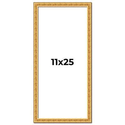 11x25 Frame Gold Real Wood Picture Frame Width 1 inches | Interior
