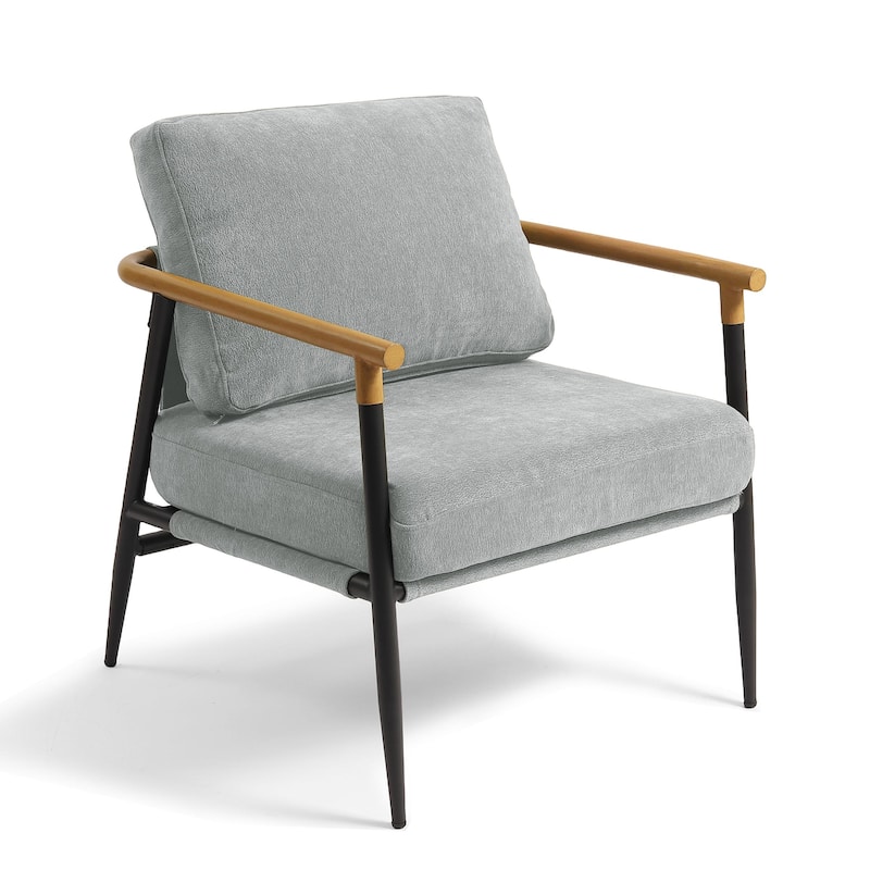 27" W Modern Upholstered Metal Frame Accent Chair