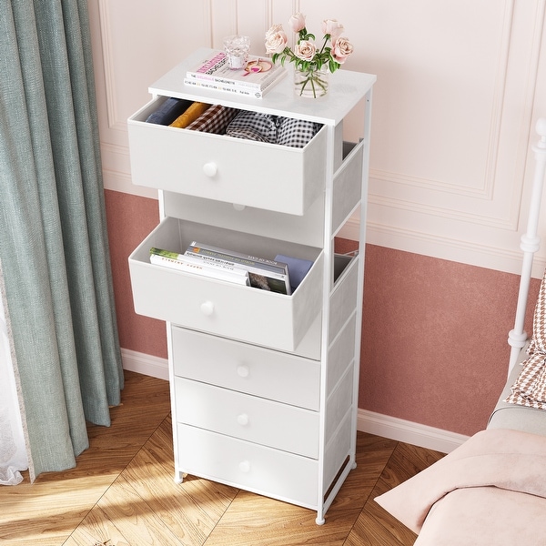 Slim tall white drawers sales