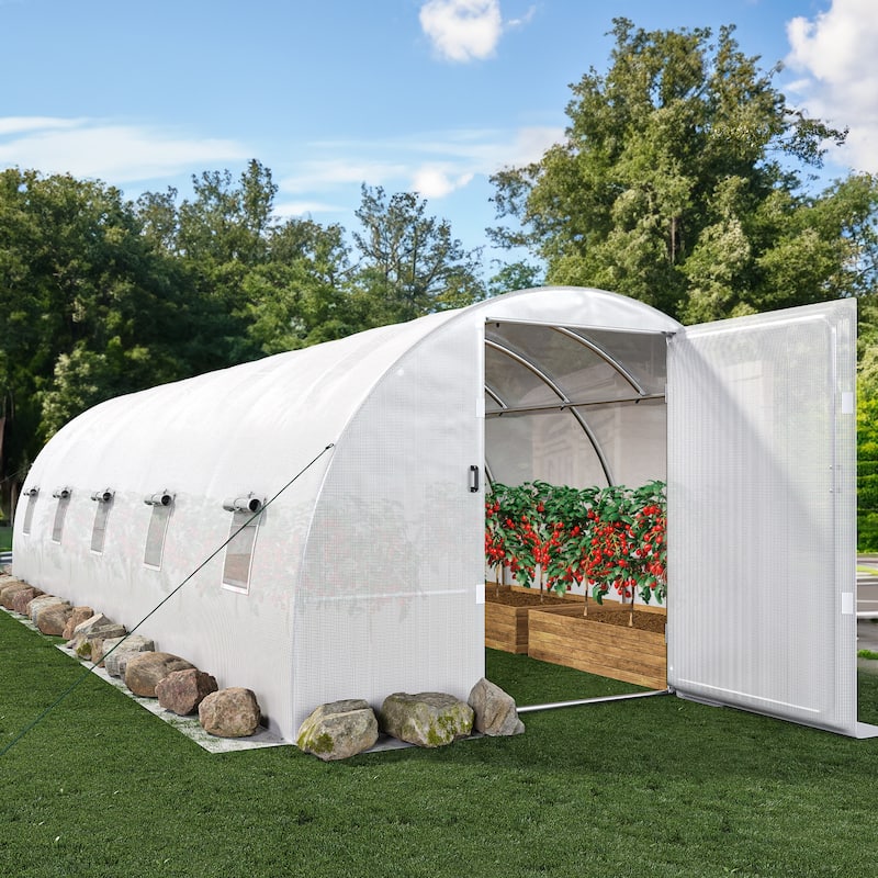 Moasis Greenhouse with Reinforced Steel Frame PE Cover