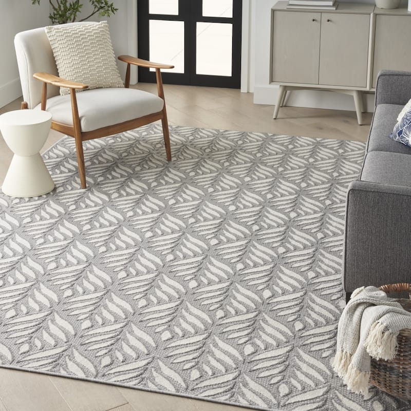 Lane Botanic Elegance Weather Resistant Sleek Contemporary Outdoor Rug - 8' X 11'